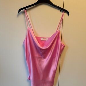 Renee C. Vibrant Pink Satin Top